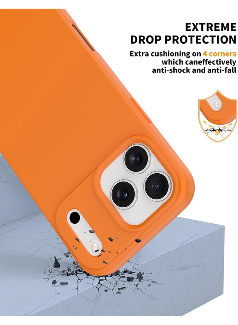 Case Up حافظة متوافقة مع آبل آيفون 17 برو ماكس، سيليكون سائل ناعم وعالي الجودة [بطانة ميكروفايبر مضادة للخدش] غلاف هاتف واقي مضاد للصدمات رفيع برتقالي - Image 4